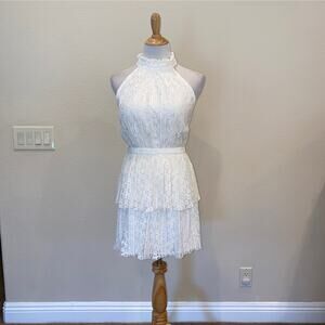 Bellevue the Label Neve Halter Dress Lace Open Back Ivory Wedding Bride Small